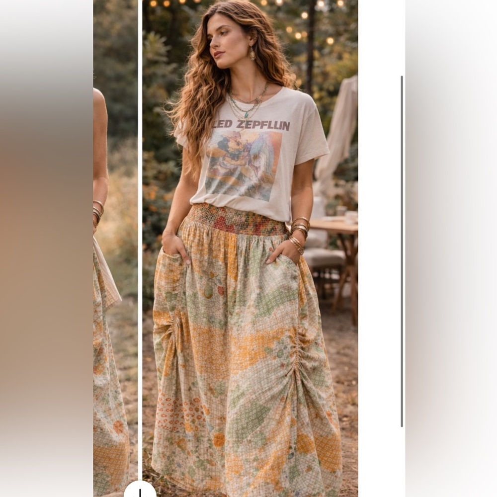 🆕 KANTHA BAE BUTTERFLY CARGO SKIRT Curated Boho Lux- Statement Piece